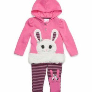 Nannette Baby Girls' 2-Piece Bunny Top & Leggings